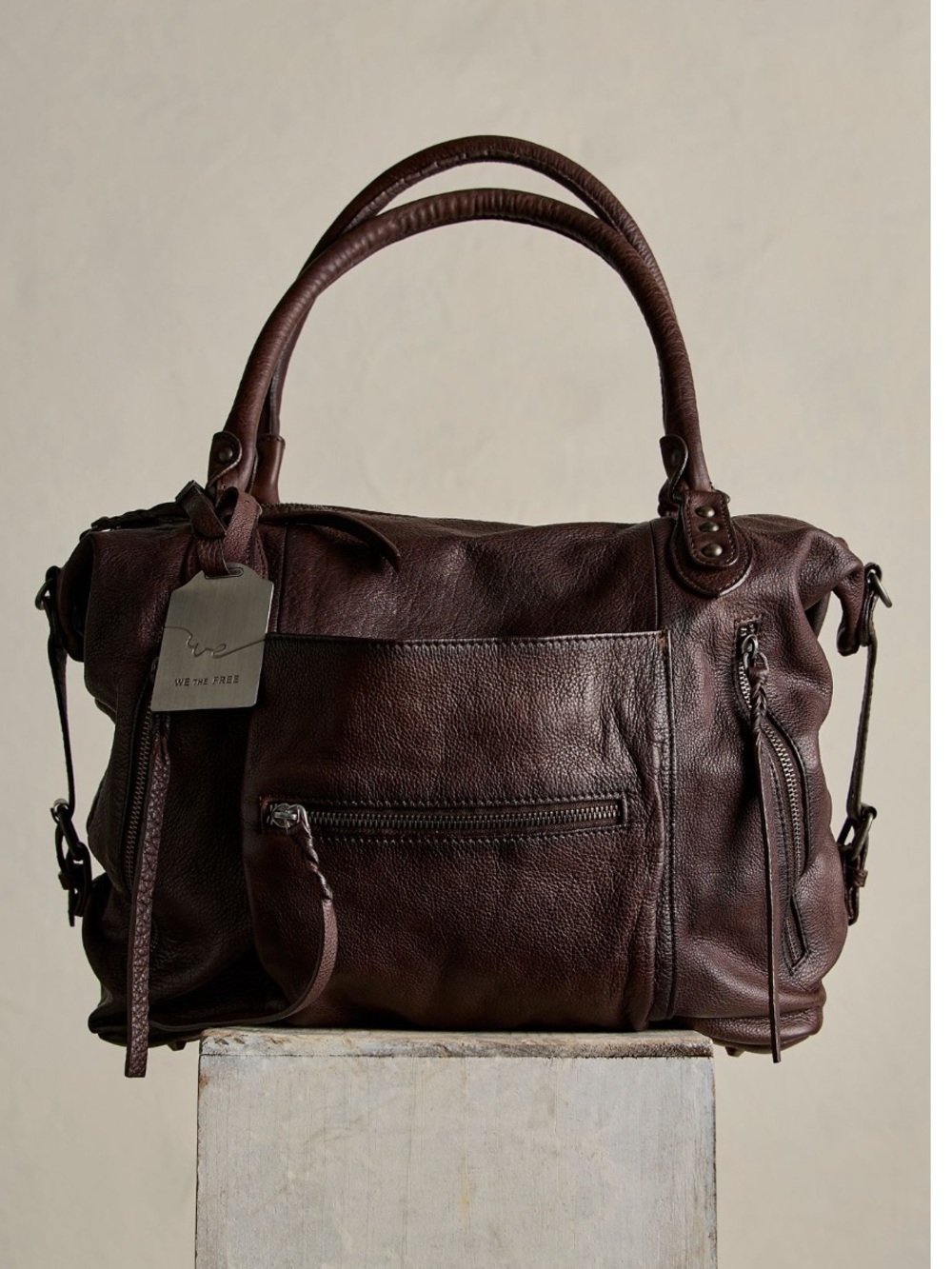 Free people Emerson Bitter Bark Leather Handbag